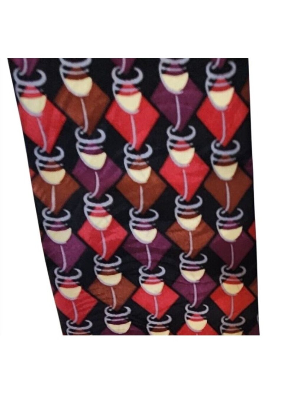 Tie Silk Brand Di Cravatte Stacked Wine Glasses Tiles 56" x 4"  100% Silk